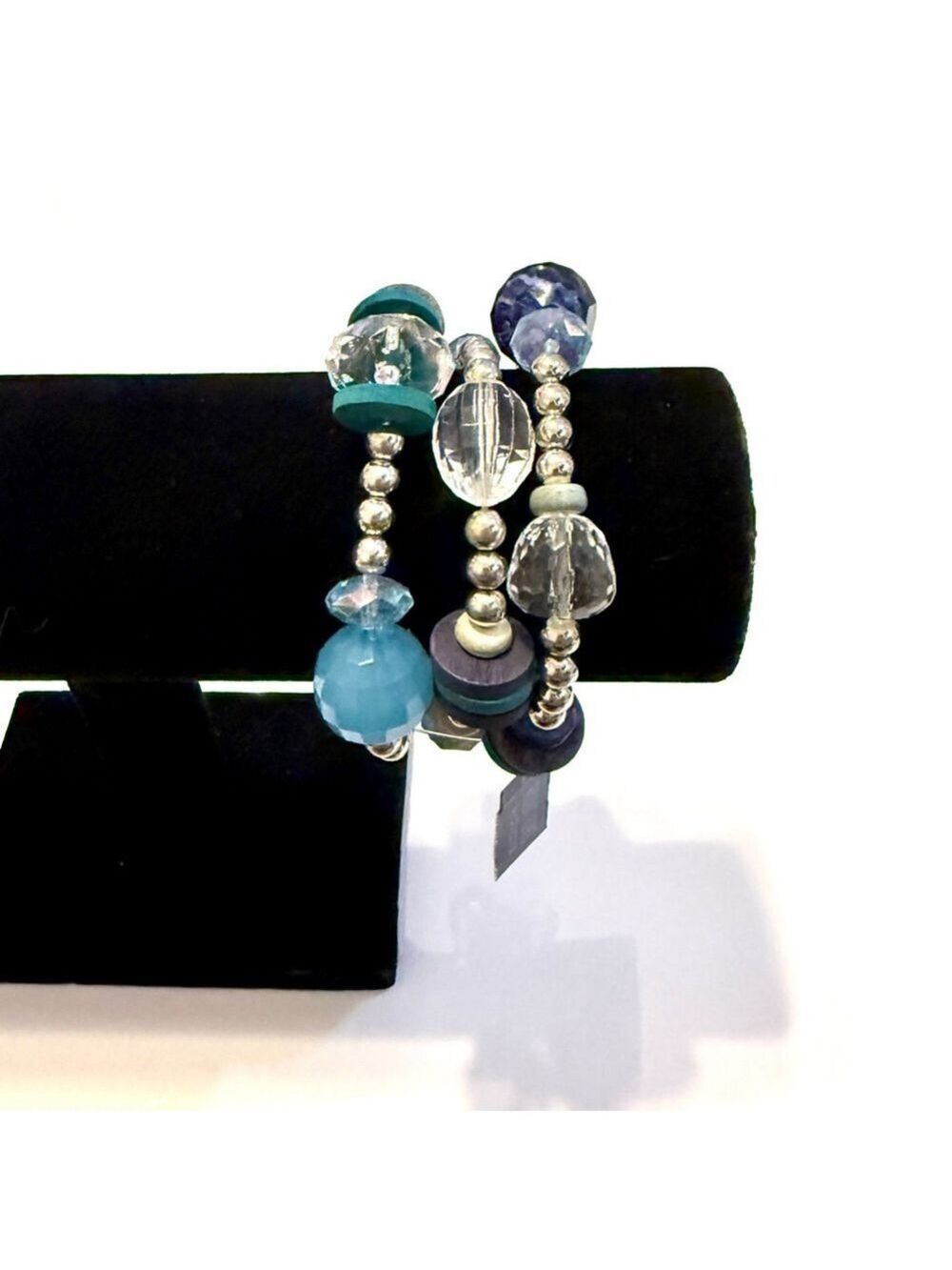 Chico's Blue Beaded Multi Strand Bracelet Set NWT